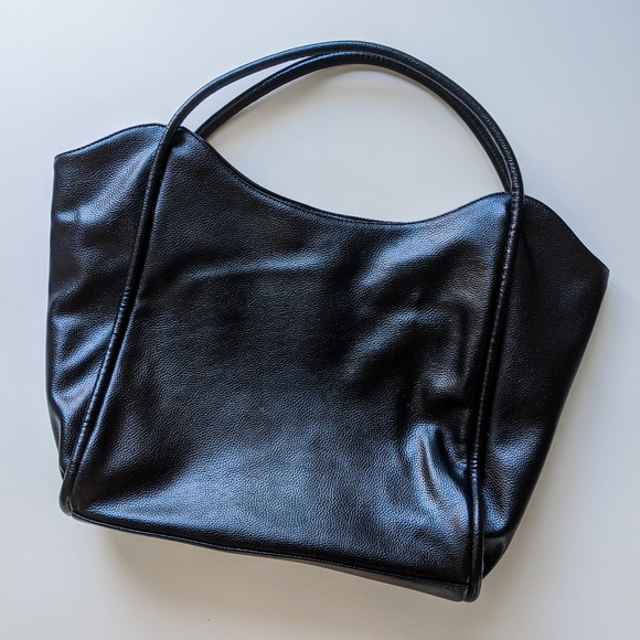 NWOT Lionel Black Leather & Suede Tote Purse Bag - Picture 2 of 8